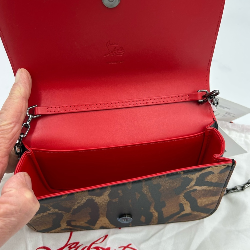 Women's Christian Louboutin, Paloma Bengali, leather clutch/shoulder bag - Picture 7 of 14